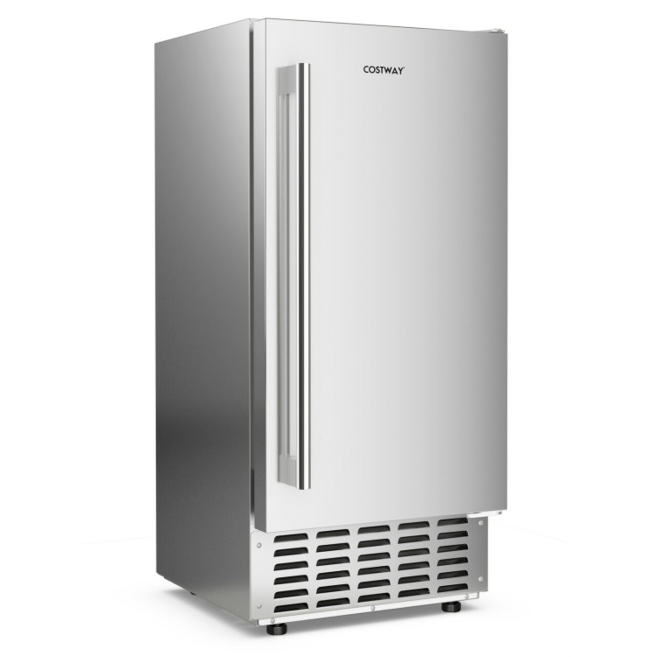 Silver Stainless Steel Nugget Ice Maker with LCD Timer & 18 lb Storage